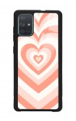 Samsung A71 Orange Heart Tasarımlı Glossy Telefon Kılıfı