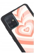 Samsung A71 Orange Heart Tasarımlı Glossy Telefon Kılıfı
