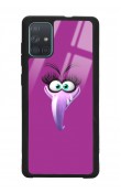 Samsung A71 Purple Angry Birds Tasarımlı Glossy Telefon Kılıfı