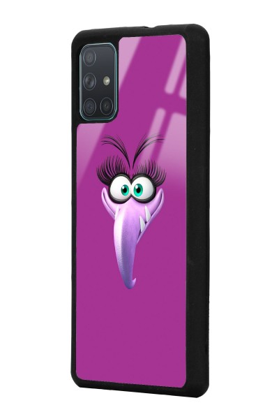 Samsung A71 Purple Angry Birds Tasarımlı Glossy Telefon Kılıfı