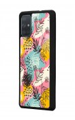 Samsung A71 Retro Çizgi Çiçek Tasarımlı Glossy Telefon Kılıfı