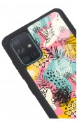 Samsung A71 Retro Çizgi Çiçek Tasarımlı Glossy Telefon Kılıfı