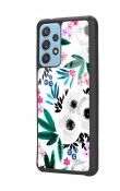 Samsung A72 Beyaz Çiçek Tasarımlı Glossy Telefon Kılıfı
