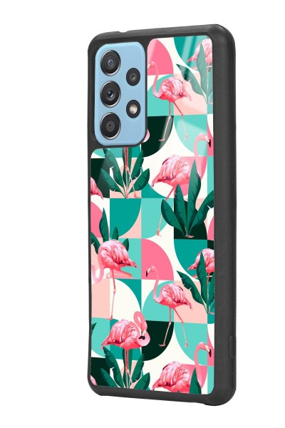 Samsung A72 Retro Flamingo Duvar Kağıdı Tasarımlı Glossy Telefon Kılıfı