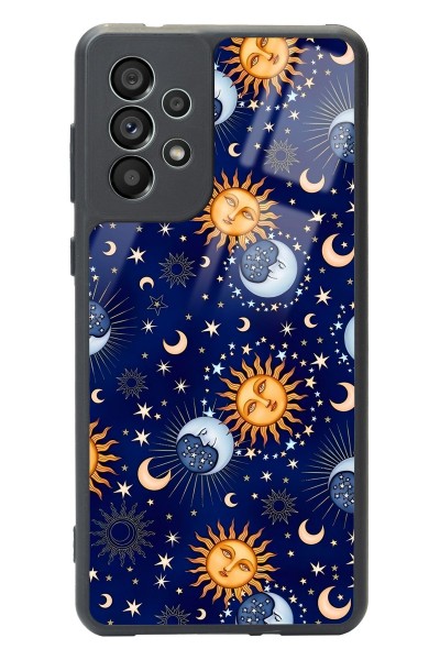 Samsung A73 Ay Güneş Pijama Tasarımlı Glossy Telefon Kılıfı