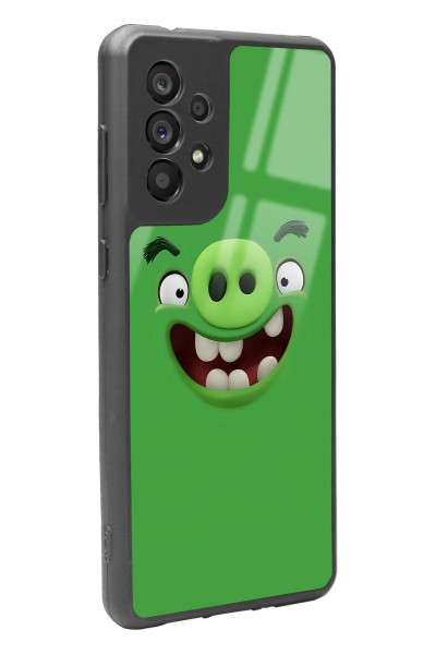 Samsung A73 Green Angry Birds Tasarımlı Glossy Telefon Kılıfı