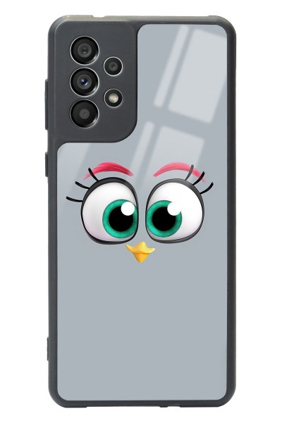 Samsung A73 Grey Angry Birds Tasarımlı Glossy Telefon Kılıfı