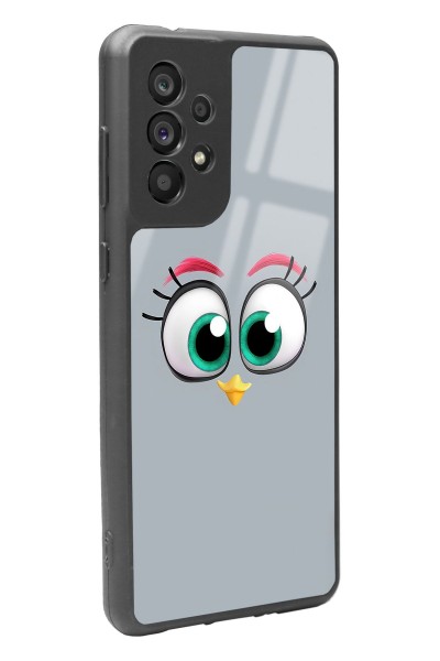 Samsung A73 Grey Angry Birds Tasarımlı Glossy Telefon Kılıfı