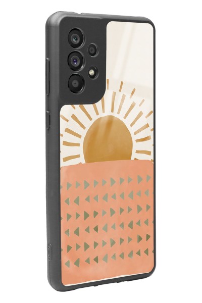 Samsung A73 Suluboya Güneş Tasarımlı Glossy Telefon Kılıfı