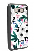 Samsung J7 (2016) Beyaz Çiçek Tasarımlı Glossy Telefon Kılıfı