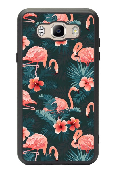 Samsung J7 (2016) Flamingo Leaf Tasarımlı Glossy Telefon Kılıfı