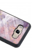 Samsung J7 (2016) Fuşya Mermer Tasarımlı Glossy Telefon Kılıfı