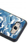 Samsung J7 (2016) Mavi Dalga Tasarımlı Glossy Telefon Kılıfı