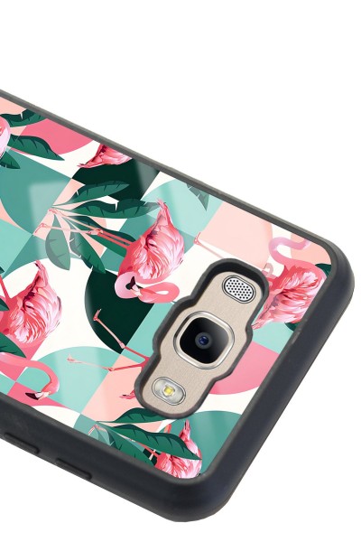 Samsung J7 (2016) Retro Flamingo Duvar Kağıdı Tasarımlı Glossy Telefon Kılıfı