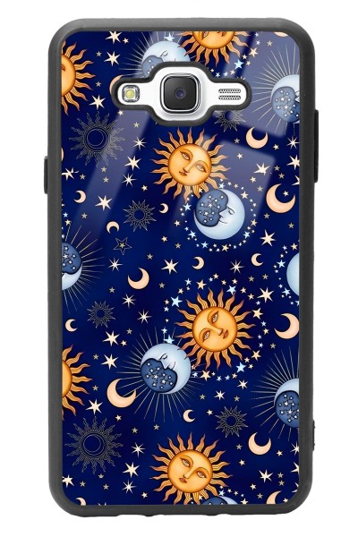 Samsung J7 Ay Güneş Pijama Tasarımlı Glossy Telefon Kılıfı