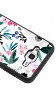 Samsung J7 Beyaz Çiçek Tasarımlı Glossy Telefon Kılıfı