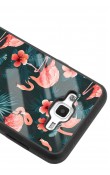 Samsung J7 Flamingo Leaf Tasarımlı Glossy Telefon Kılıfı