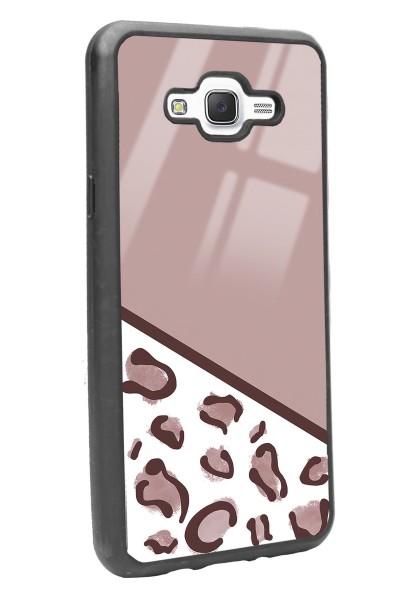 Samsung J7 Kahve Leopar Tasarımlı Glossy Telefon Kılıfı