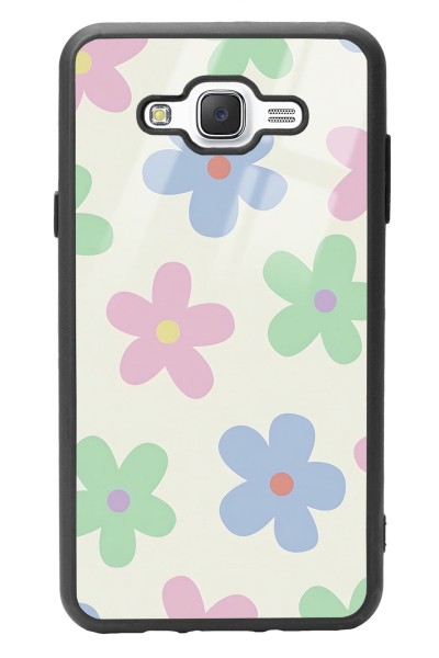 Samsung J7 Nude Çiçek Tasarımlı Glossy Telefon Kılıfı
