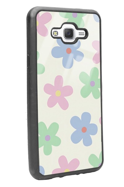 Samsung J7 Nude Çiçek Tasarımlı Glossy Telefon Kılıfı