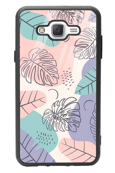 Samsung J7 Nude Yapraklar Tasarımlı Glossy Telefon Kılıfı