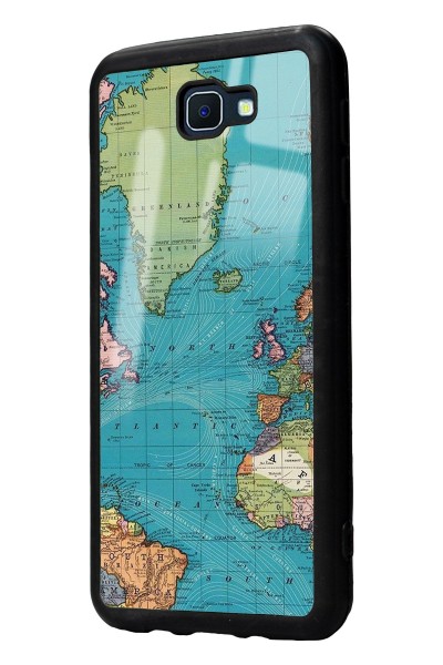 Samsung J7 Prime Atlantic Map Tasarımlı Glossy Telefon Kılıfı