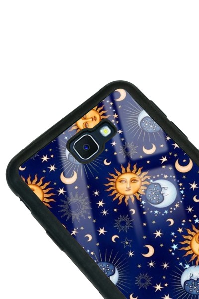 Samsung J7 Prime Ay Güneş Pijama Tasarımlı Glossy Telefon Kılıfı