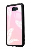 Samsung J7 Prime Beyaz Palmiye Tasarımlı Glossy Telefon Kılıfı