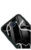Samsung J7 Prime Black Wave Tasarımlı Glossy Telefon Kılıfı