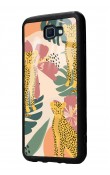 Samsung J7 Prime Çiçekli Leopar Tasarımlı Glossy Telefon Kılıfı