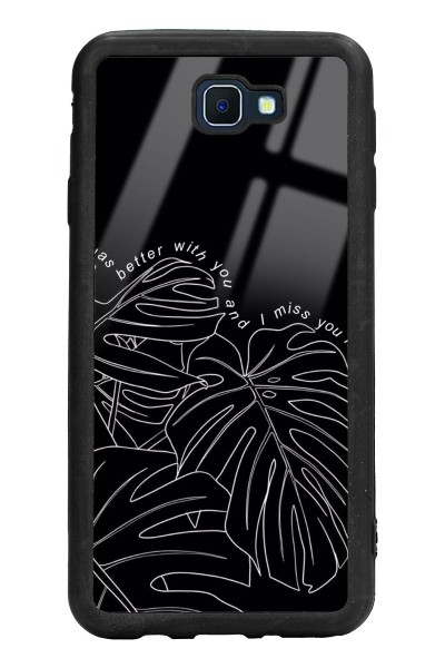Samsung J7 Prime Dark Leaf Tasarımlı Glossy Telefon Kılıfı