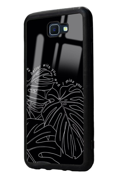 Samsung J7 Prime Dark Leaf Tasarımlı Glossy Telefon Kılıfı