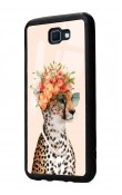 Samsung J7 Prime Influencer Leopar Kedi Tasarımlı Glossy Telefon Kılıfı