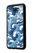 Samsung J7 Prime Mavi Dalga Tasarımlı Glossy Telefon Kılıfı