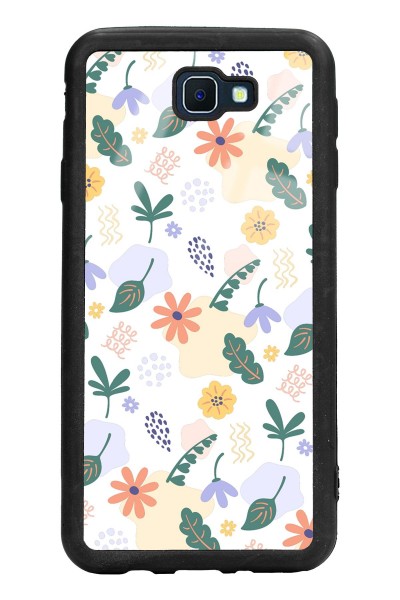 Samsung J7 Prime Minik Çiçekler Tasarımlı Glossy Telefon Kılıfı