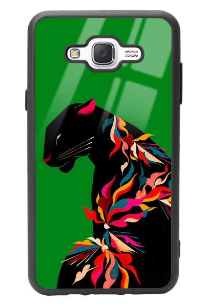 Samsung J7 Renkli Leopar Tasarımlı Glossy Telefon Kılıfı