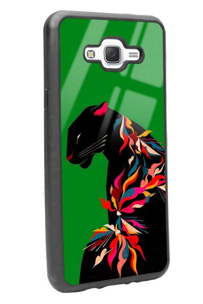 Samsung J7 Renkli Leopar Tasarımlı Glossy Telefon Kılıfı