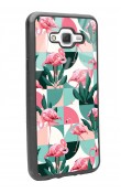 Samsung J7 Retro Flamingo Duvar Kağıdı Tasarımlı Glossy Telefon Kılıfı