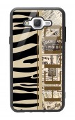Samsung J7 Zebra Gazete Tasarımlı Glossy Telefon Kılıfı