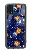 Samsung M-31 Ay Güneş Pijama Tasarımlı Glossy Telefon Kılıfı