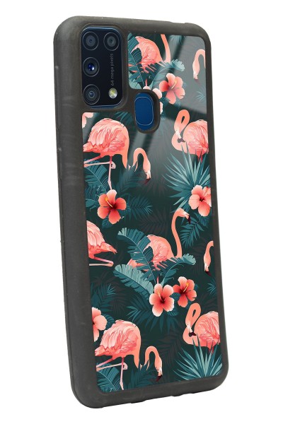 Samsung M-31 Flamingo Leaf Tasarımlı Glossy Telefon Kılıfı