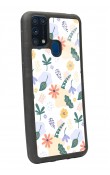 Samsung M-31 Minik Çiçekler Tasarımlı Glossy Telefon Kılıfı