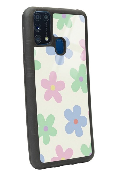 Samsung M-31 Nude Çiçek Tasarımlı Glossy Telefon Kılıfı