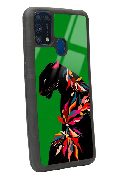 Samsung M-31 Renkli Leopar Tasarımlı Glossy Telefon Kılıfı