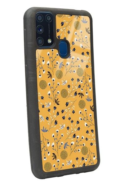 Samsung M-31 Sarı Bindanlı Tasarımlı Glossy Telefon Kılıfı