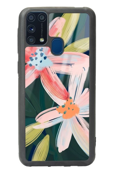 Samsung M-31 Suluboya Çiçek Tasarımlı Glossy Telefon Kılıfı