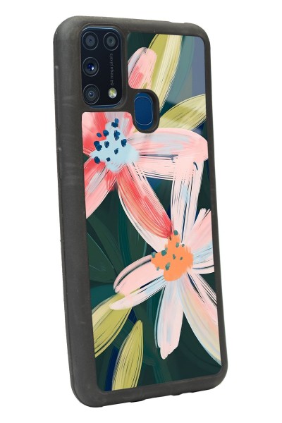 Samsung M-31 Suluboya Çiçek Tasarımlı Glossy Telefon Kılıfı