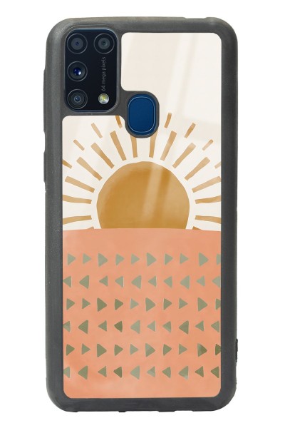 Samsung M-31 Suluboya Güneş Tasarımlı Glossy Telefon Kılıfı