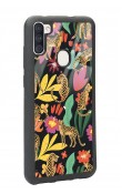 Samsung M11 Çiçekli Kediler Tasarımlı Glossy Telefon Kılıfı