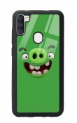 Samsung M11 Green Angry Birds Tasarımlı Glossy Telefon Kılıfı